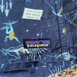 Limited Edition Patagonia Mens “Viva Los Fun Hogs” Baggies Swim Trunks Shorts
